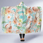 Australia Pink Cockatoo Aboriginal Art Hooded Blanket Tropical Hibiscus Floral Style