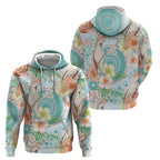 Australia Pink Cockatoo Aboriginal Art Hoodie Tropical Hibiscus Floral Style