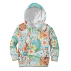 Australia Pink Cockatoo Aboriginal Art Kid Hoodie Tropical Hibiscus Floral Style