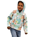 Australia Pink Cockatoo Aboriginal Art Kid Hoodie Tropical Hibiscus Floral Style