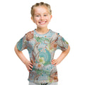 Australia Pink Cockatoo Aboriginal Art Kid T Shirt Tropical Hibiscus Floral Style