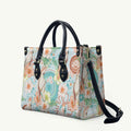 Australia Pink Cockatoo Aboriginal Art Leather Bag Tropical Hibiscus Floral Style
