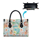 Australia Pink Cockatoo Aboriginal Art Leather Bag Tropical Hibiscus Floral Style