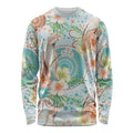Australia Pink Cockatoo Aboriginal Art Long Sleeve Shirt Tropical Hibiscus Floral Style