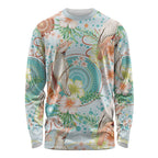 Australia Pink Cockatoo Aboriginal Art Long Sleeve Shirt Tropical Hibiscus Floral Style