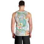 Australia Pink Cockatoo Aboriginal Art Men Tank Top Tropical Hibiscus Floral Style