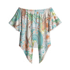 Australia Pink Cockatoo Aboriginal Art Off Shoulder Wrap Waist Top Tropical Hibiscus Floral Style