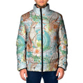 Australia Pink Cockatoo Aboriginal Art Padded Jacket Tropical Hibiscus Floral Style