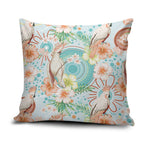 Australia Pink Cockatoo Aboriginal Art Pillow Cover Tropical Hibiscus Floral Style