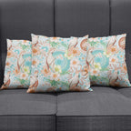 Australia Pink Cockatoo Aboriginal Art Pillow Cover Tropical Hibiscus Floral Style