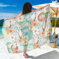 Australia Pink Cockatoo Aboriginal Art Sarong Tropical Hibiscus Floral Style