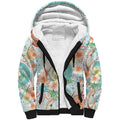 Australia Pink Cockatoo Aboriginal Art Sherpa Hoodie Tropical Hibiscus Floral Style