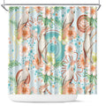 Australia Pink Cockatoo Aboriginal Art Shower Curtain Tropical Hibiscus Floral Style