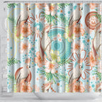Australia Pink Cockatoo Aboriginal Art Shower Curtain Tropical Hibiscus Floral Style