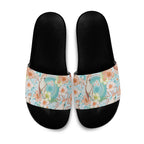 Australia Pink Cockatoo Aboriginal Art Slide Sandals Tropical Hibiscus Floral Style