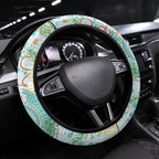 Australia Pink Cockatoo Aboriginal Art Steering Wheel Cover Tropical Hibiscus Floral Style