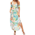 Australia Pink Cockatoo Aboriginal Art Summer Maxi Dress Tropical Hibiscus Floral Style