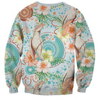 Australia Pink Cockatoo Aboriginal Art Sweatshirt Tropical Hibiscus Floral Style