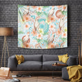 Australia Pink Cockatoo Aboriginal Art Tapestry Tropical Hibiscus Floral Style