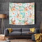 Australia Pink Cockatoo Aboriginal Art Tapestry Tropical Hibiscus Floral Style