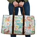 Australia Pink Cockatoo Aboriginal Art Travel Bag Tropical Hibiscus Floral Style
