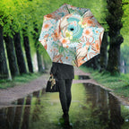 Australia Pink Cockatoo Aboriginal Art Umbrella Tropical Hibiscus Floral Style