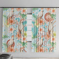 Australia Pink Cockatoo Aboriginal Art Window Curtain Tropical Hibiscus Floral Style