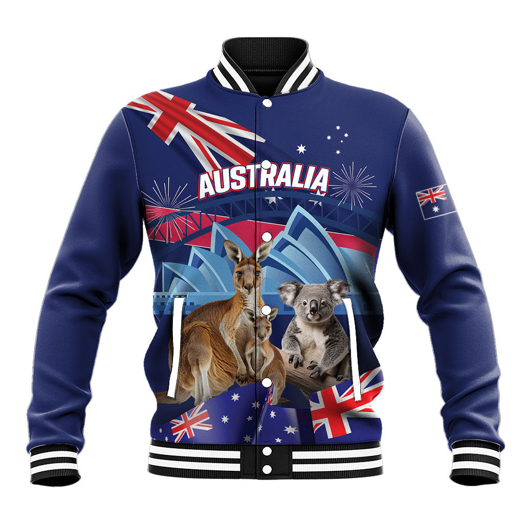 Personalised Australia Kangaroo Koala Baseball Jacket Aussie Flag Inspired