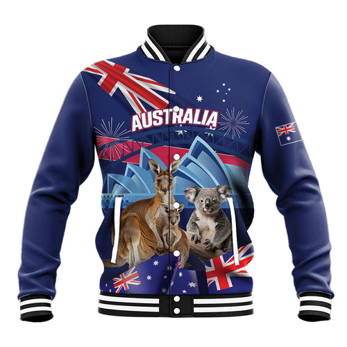 Personalised Australia Kangaroo Koala Baseball Jacket Aussie Flag Inspired