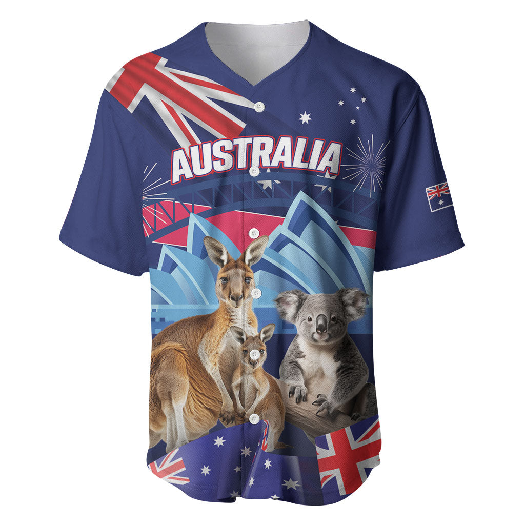 Personalised Australia Kangaroo Koala Baseball Jersey Aussie Flag Inspired