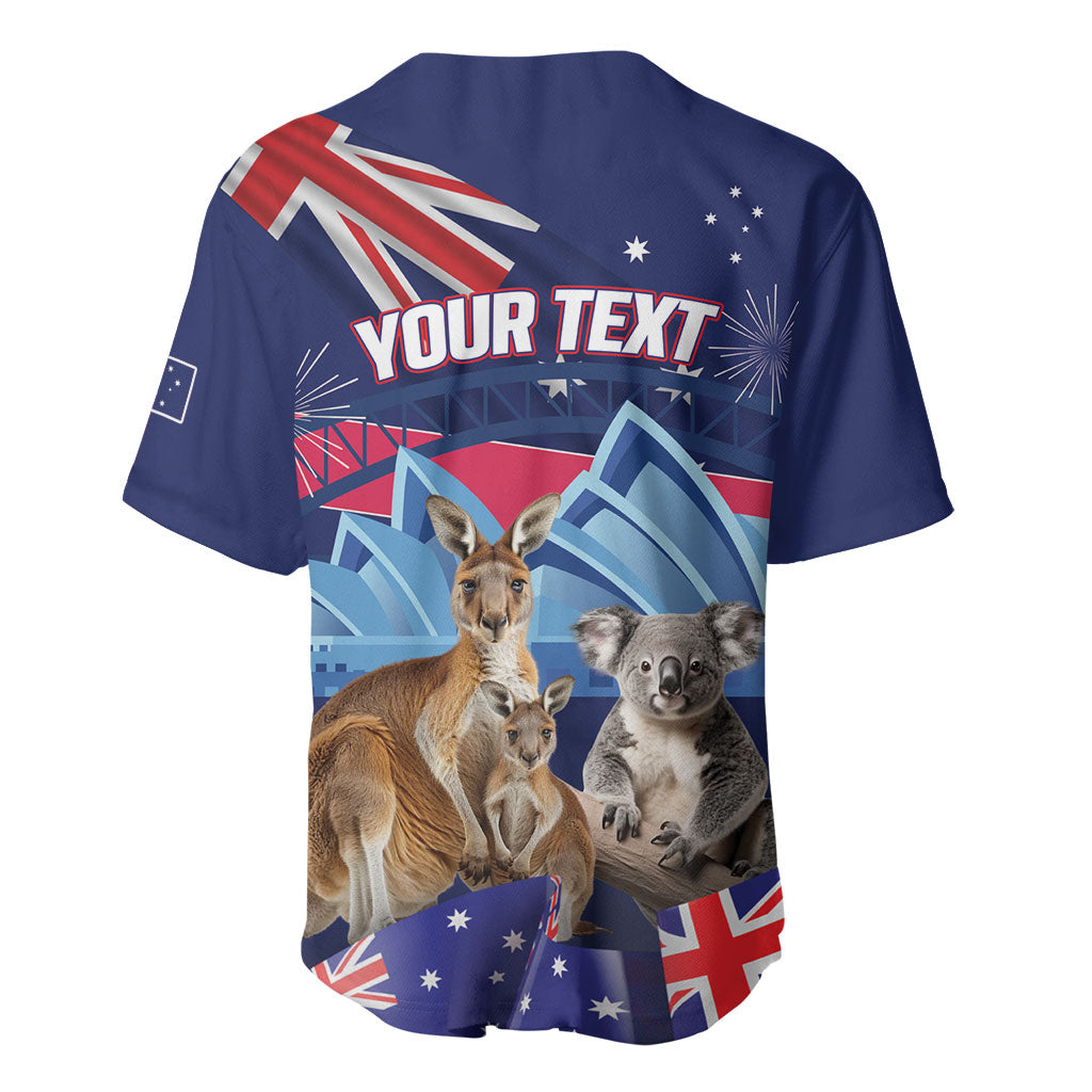 Personalised Australia Kangaroo Koala Baseball Jersey Aussie Flag Inspired