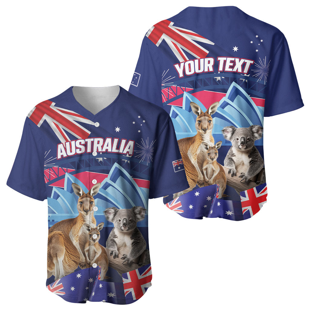Personalised Australia Kangaroo Koala Baseball Jersey Aussie Flag Inspired
