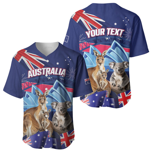 Personalised Australia Kangaroo Koala Baseball Jersey Aussie Flag Inspired