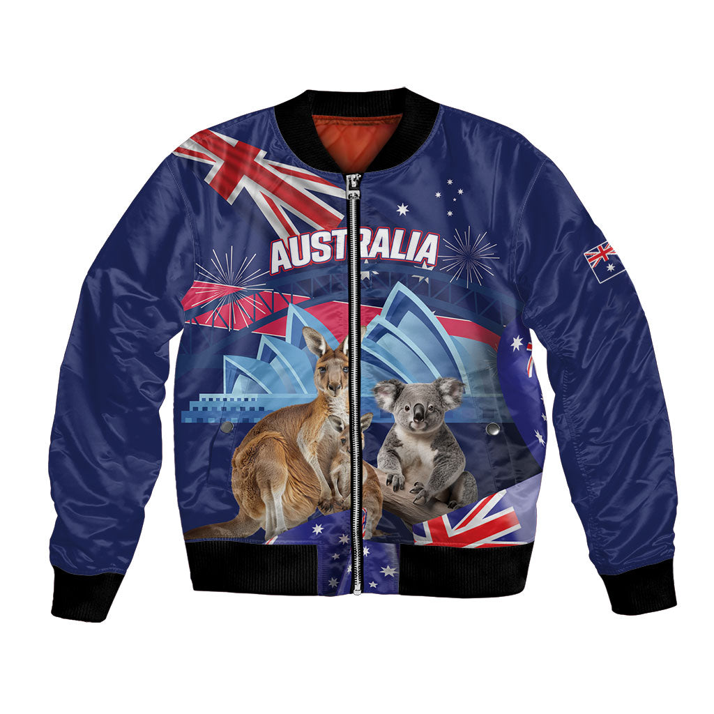 Personalised Australia Kangaroo Koala Bomber Jacket Aussie Flag Inspired