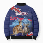 Personalised Australia Kangaroo Koala Bomber Puffer Jacket Aussie Flag Inspired