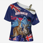 Personalised Australia Kangaroo Koala Cross Shoulder Shirt Aussie Flag Inspired