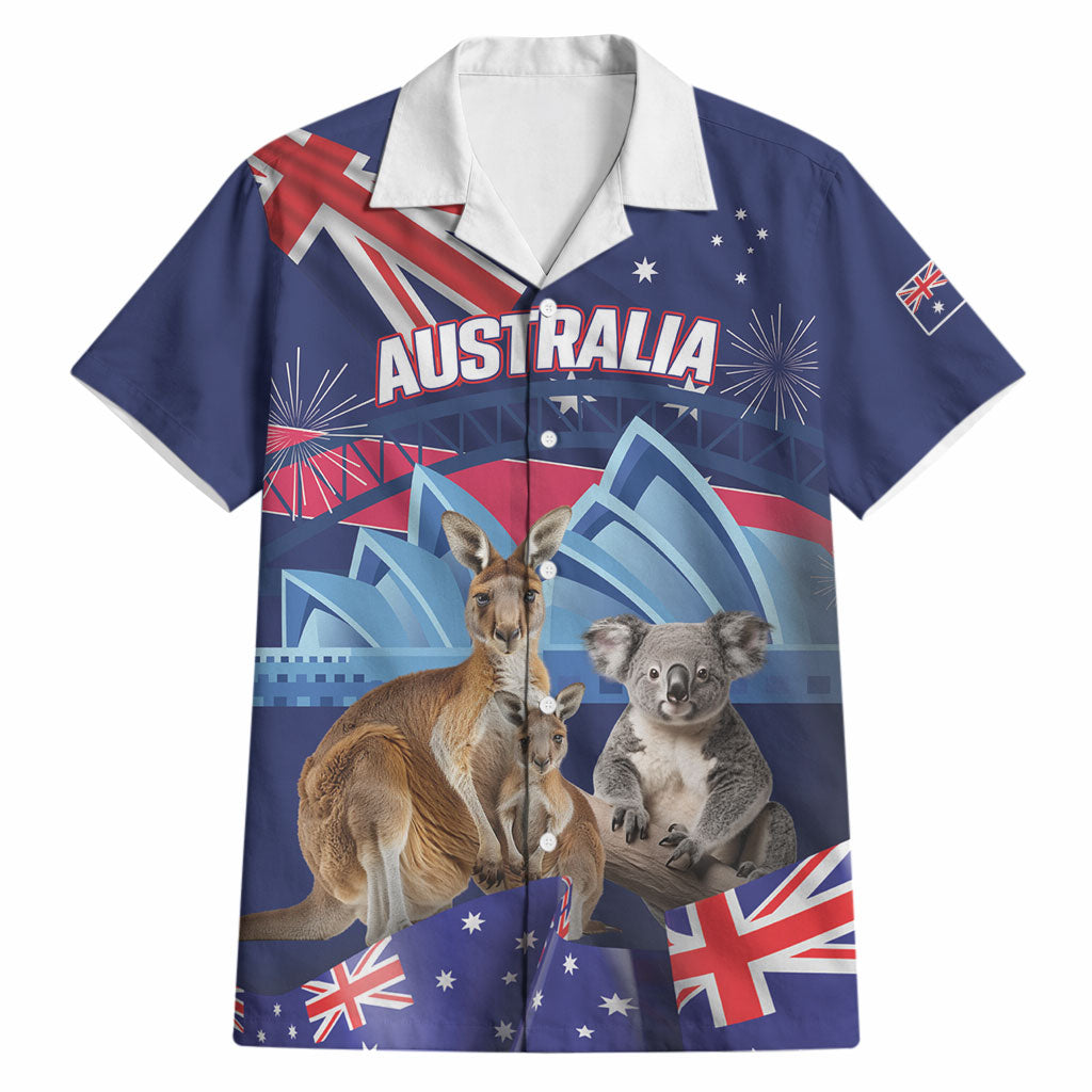 Personalised Australia Kangaroo Koala Hawaiian Shirt Aussie Flag Inspired