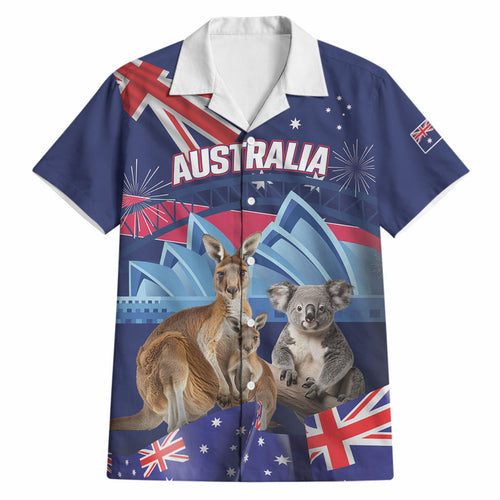 Personalised Australia Kangaroo Koala Hawaiian Shirt Aussie Flag Inspired