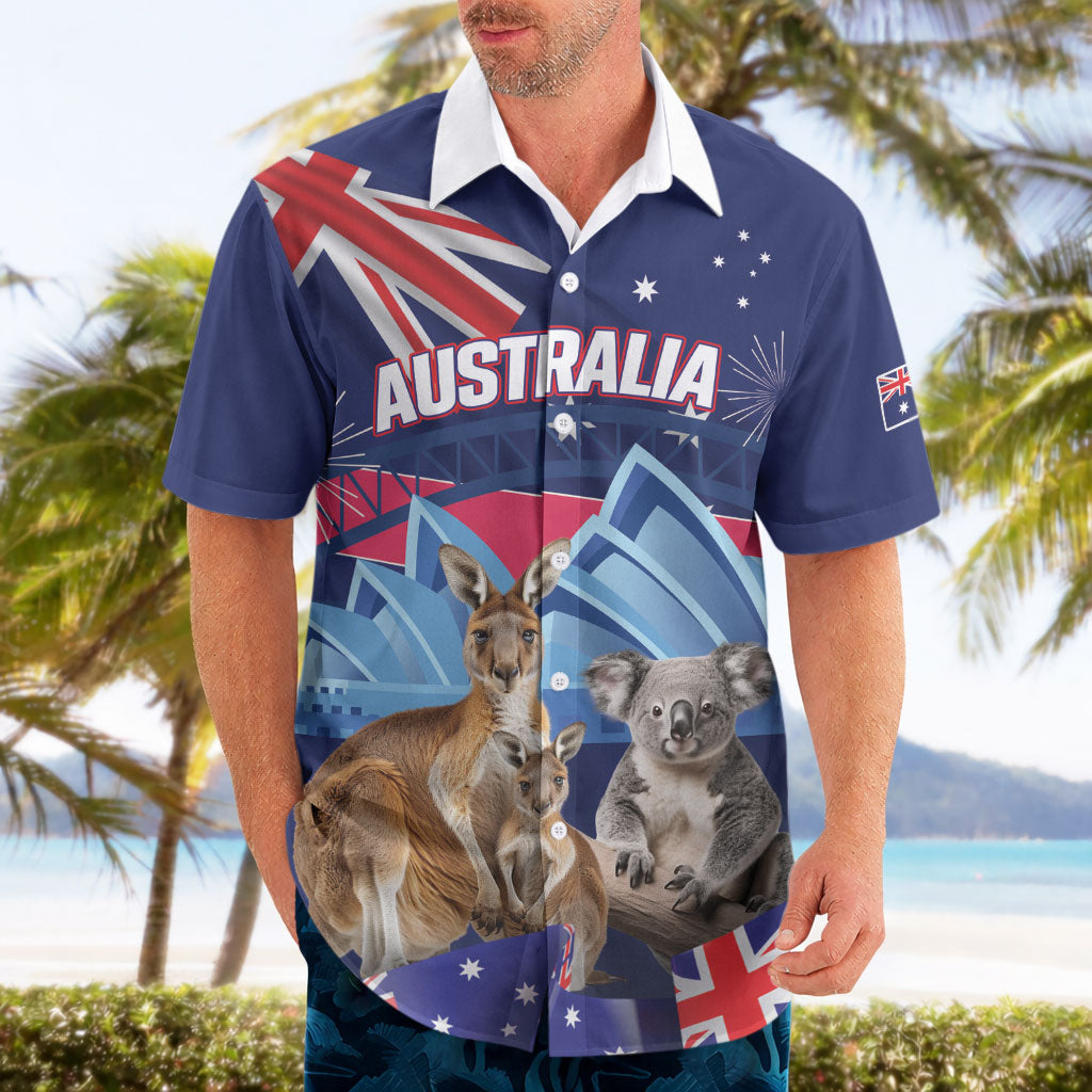 Personalised Australia Kangaroo Koala Hawaiian Shirt Aussie Flag Inspired