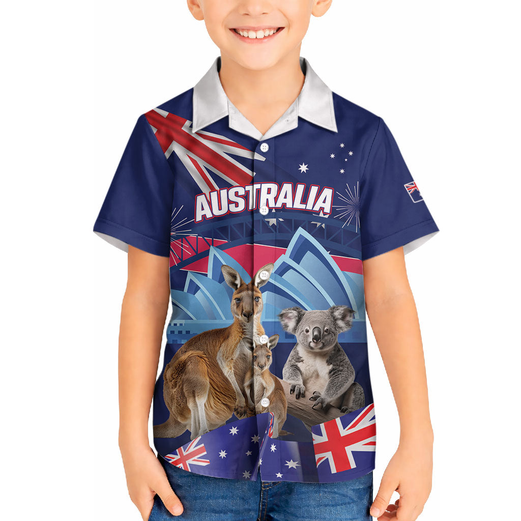 Personalised Australia Kangaroo Koala Hawaiian Shirt Aussie Flag Inspired