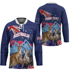 Personalised Australia Kangaroo Koala Hockey Jersey Aussie Flag Inspired