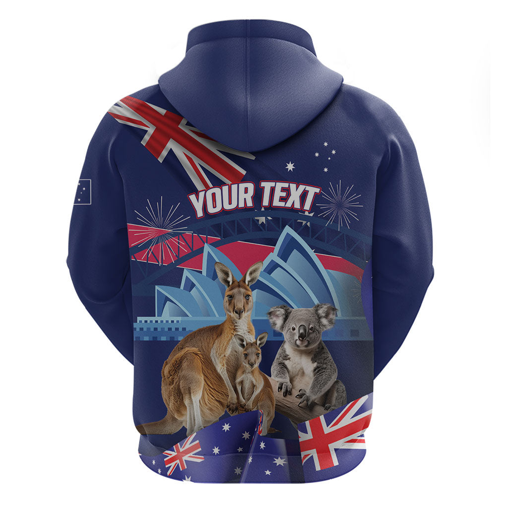 Personalised Australia Kangaroo Koala Hoodie Aussie Flag Inspired