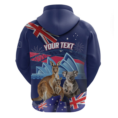Personalised Australia Kangaroo Koala Hoodie Aussie Flag Inspired