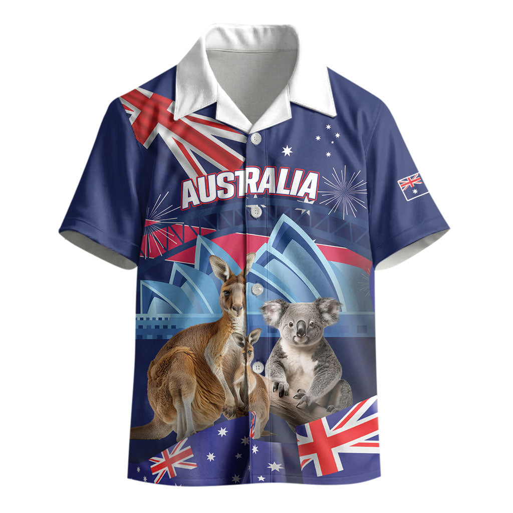 Personalised Australia Kangaroo Koala Kid Hawaiian Shirt Aussie Flag Inspired