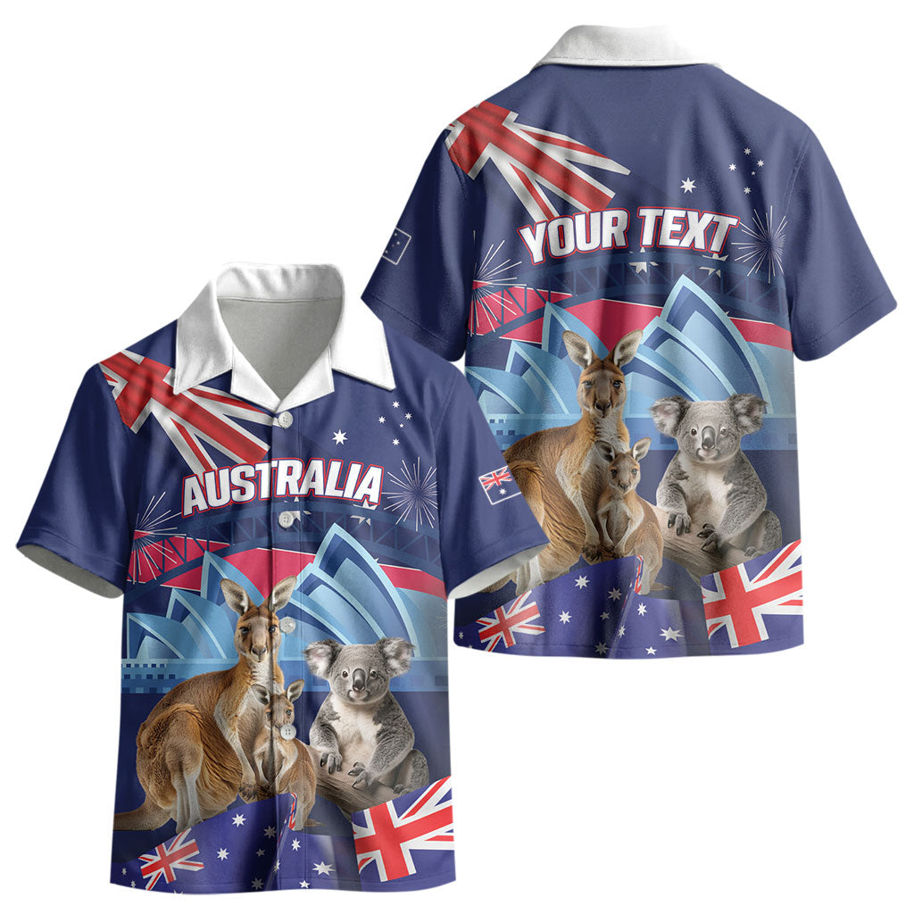 Personalised Australia Kangaroo Koala Kid Hawaiian Shirt Aussie Flag Inspired