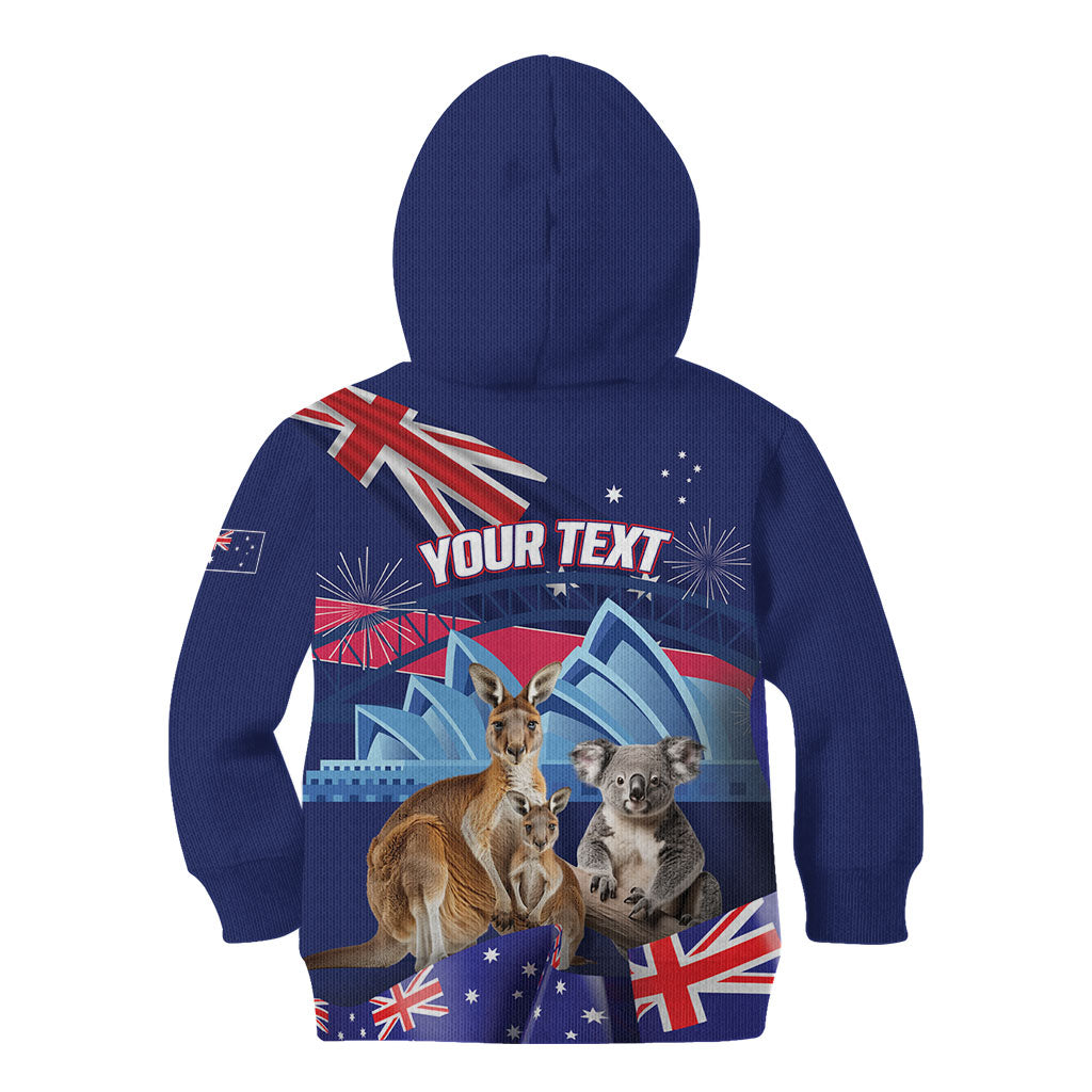 Personalised Australia Kangaroo Koala Kid Hoodie Aussie Flag Inspired