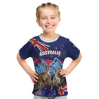 Personalised Australia Kangaroo Koala Kid T Shirt Aussie Flag Inspired