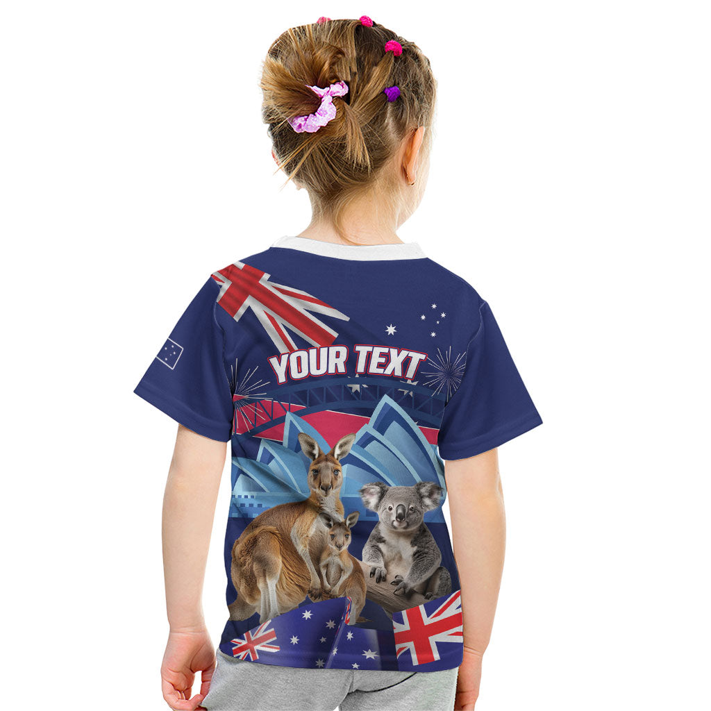 Personalised Australia Kangaroo Koala Kid T Shirt Aussie Flag Inspired