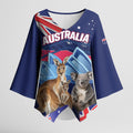 Personalised Australia Kangaroo Koala Kimono Sleeve Blouse Aussie Flag Inspired