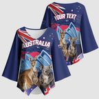 Personalised Australia Kangaroo Koala Kimono Sleeve Blouse Aussie Flag Inspired